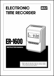 Max ER-1600 User Manual