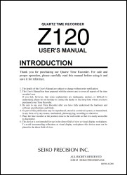 Seiko Z120 User Manual